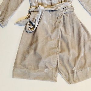 NWT J.Crew Grey Velvet Dress